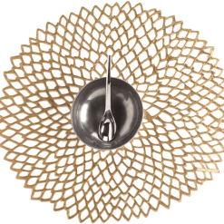 Chilewich Dahlia Porslin Mässing 4st -Köksknivar Försäljning 100142 006 table dahlia brass floral 620x465 mi