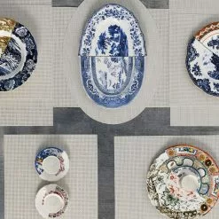 Chilewich Porslin Mini Basketwave Oval Sandstone 4st