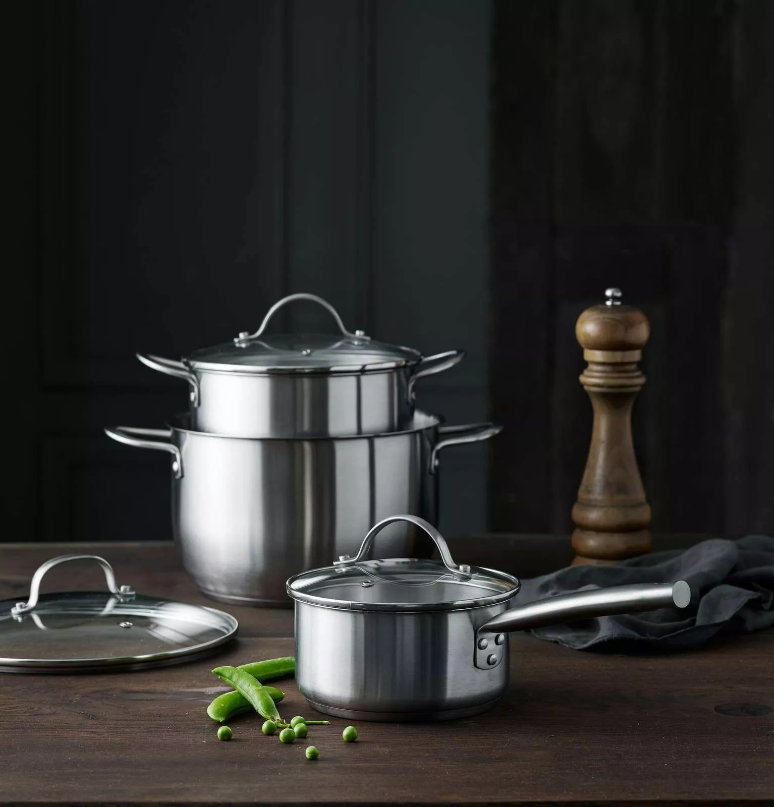 Pillivuyt Gourmet Loire Krukuppsättning Med Glaslock 6 Delar Stål 3 Pillivuyt Gourmet Loire Krukuppsättning Med Glaslock 6 Delar Stål - Bild 3