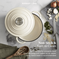 Barbary & Oak Rund Støpejernsgryte Kremhvit 2 L -Köksknivar Försäljning 2023 03 28 09 04 49