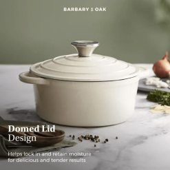 Barbary & Oak Rund Støpejernsgryte Kremhvit 2 L -Köksknivar Försäljning 2023 03 28 09 05 33