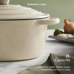 Barbary & Oak Rund Støpejernsgryte Kremhvit 2 L -Köksknivar Försäljning 2023 03 28 09 05 40