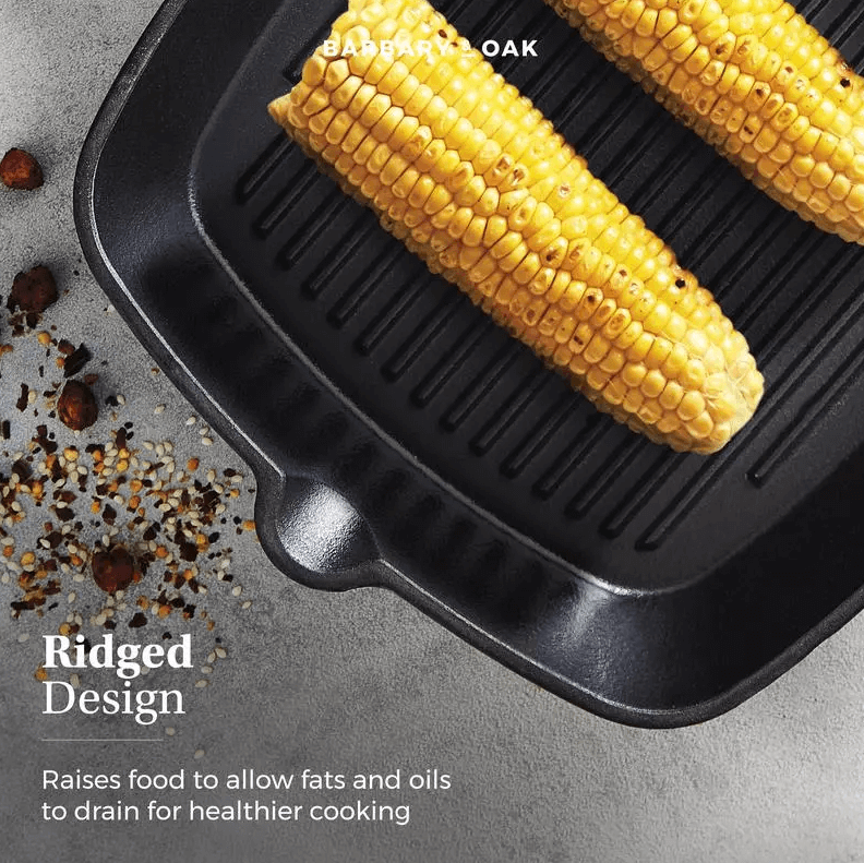 Barbary & Oak Støpejern Grillpanne Grønn 26cm 8 Barbary & Oak Støpejern Grillpanne Grønn 26cm - Bild 8