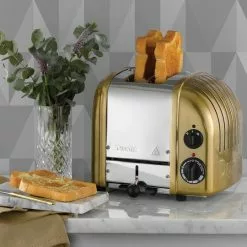 Dualit Classic Brödrost 2-skivar Mässing / Rostfritt Stål