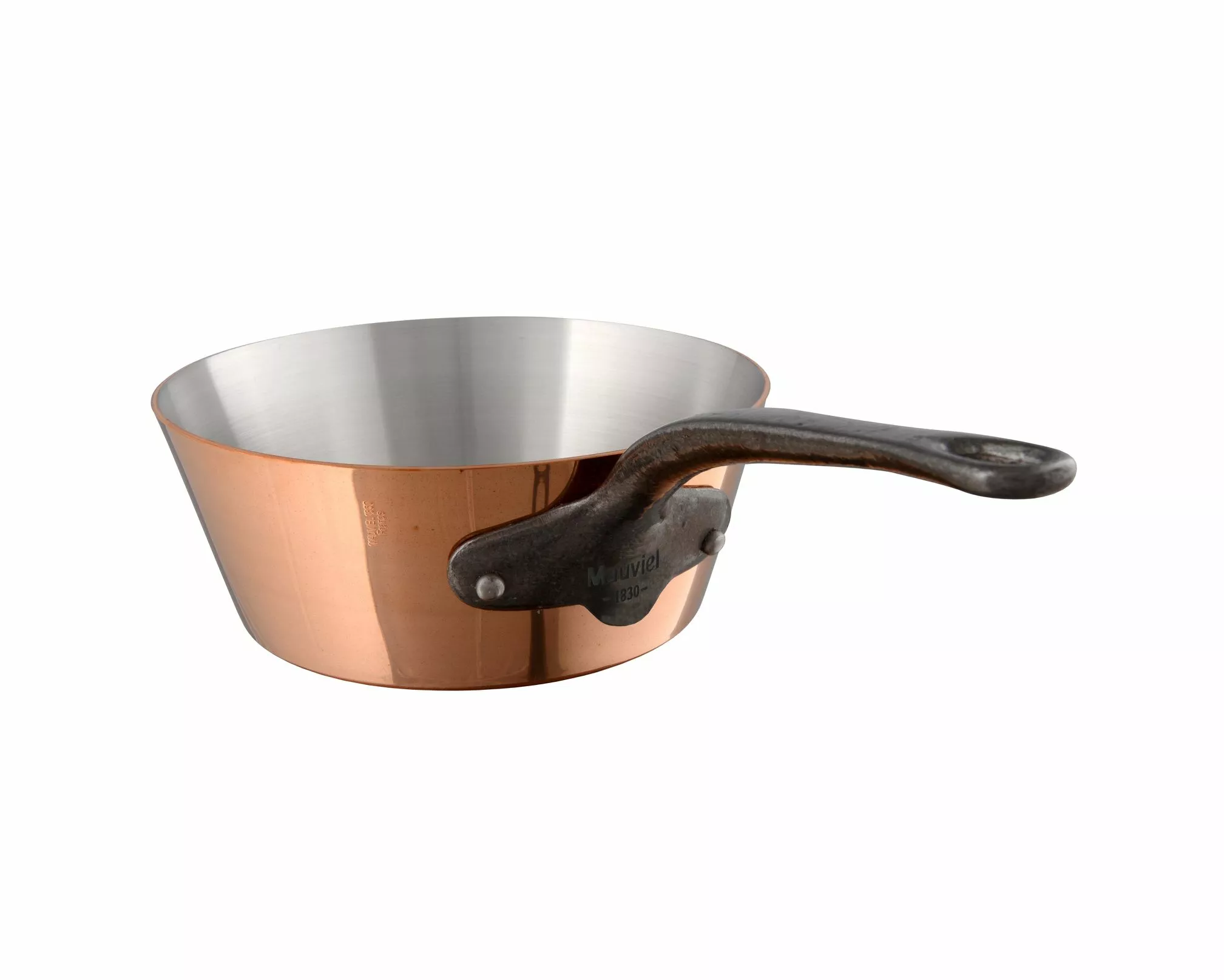 Mauviel M'250 Cuprinox Sauté Pan Konisk Koppar / Järn - 0,9 Liter 1 Mauviel M'250 Cuprinox Sauté Pan Konisk Koppar / Järn - 0,9 Liter