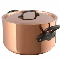 Mauviel M'250 Cuprinox Kruka Med Lock Hög Koppar / Järn - 5,9 Liter
