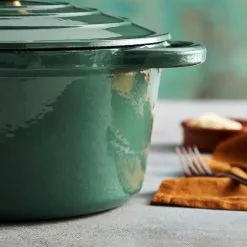 Barbary & Oak Rund Støpejernsgryte Grønn 4 L -Köksknivar Försäljning bo800251grn 04