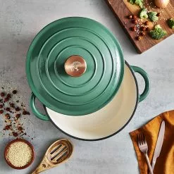 Barbary & Oak Rund Støpejernsgryte Grønn 4 L -Köksknivar Försäljning bo800251grn 08