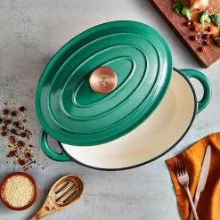 Barbary & Oak Oval Støpejernsgryte Grønn 3 L -Köksknivar Försäljning bo800252grn 08