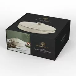 Barbary & Oak Oval Støpejernsgryte Kremhvit 3 L -Köksknivar Försäljning bo800253crm 10