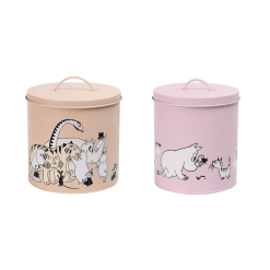 Mummi Oppbevaringsbokser Til Dyrefôr 2 Stk. Beige/Rosa