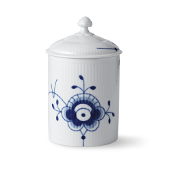Royal Copenhagen Blå Mega Räfflad Burk Med Lock 16cm