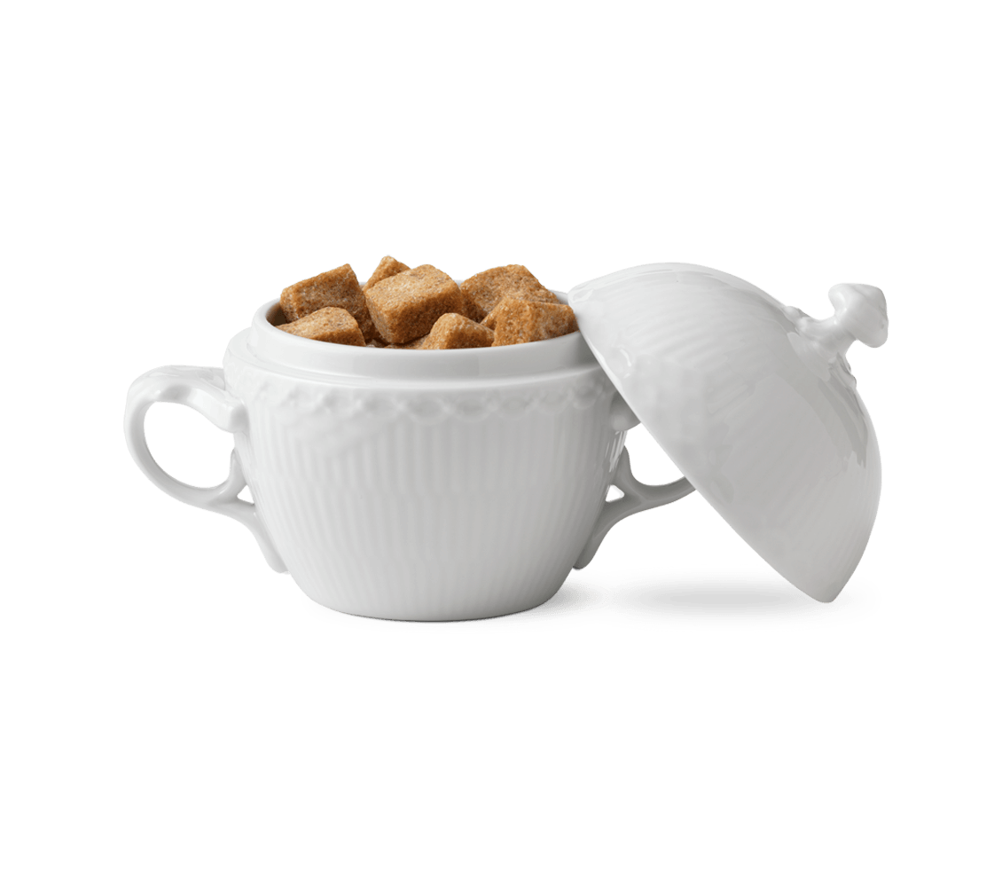 Royal Copenhagen Vit Räfflad Sockerskål Med Halv Spets 20 Cl 4 Royal Copenhagen Vit Räfflad Sockerskål Med Halv Spets 20 Cl - Bild 4