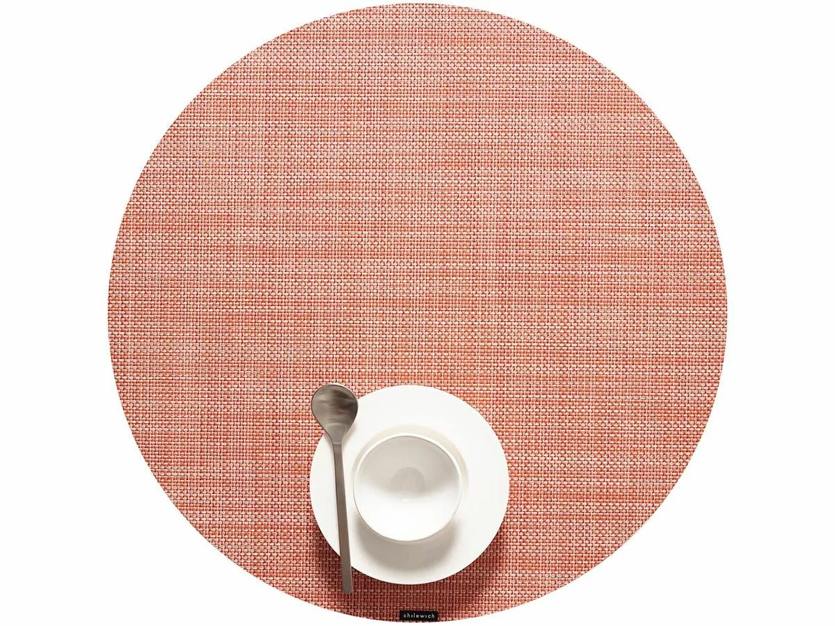 Chilewich Servis Mini Basketwave Round Clay 4st 1 Chilewich Servis Mini Basketwave Round Clay 4st