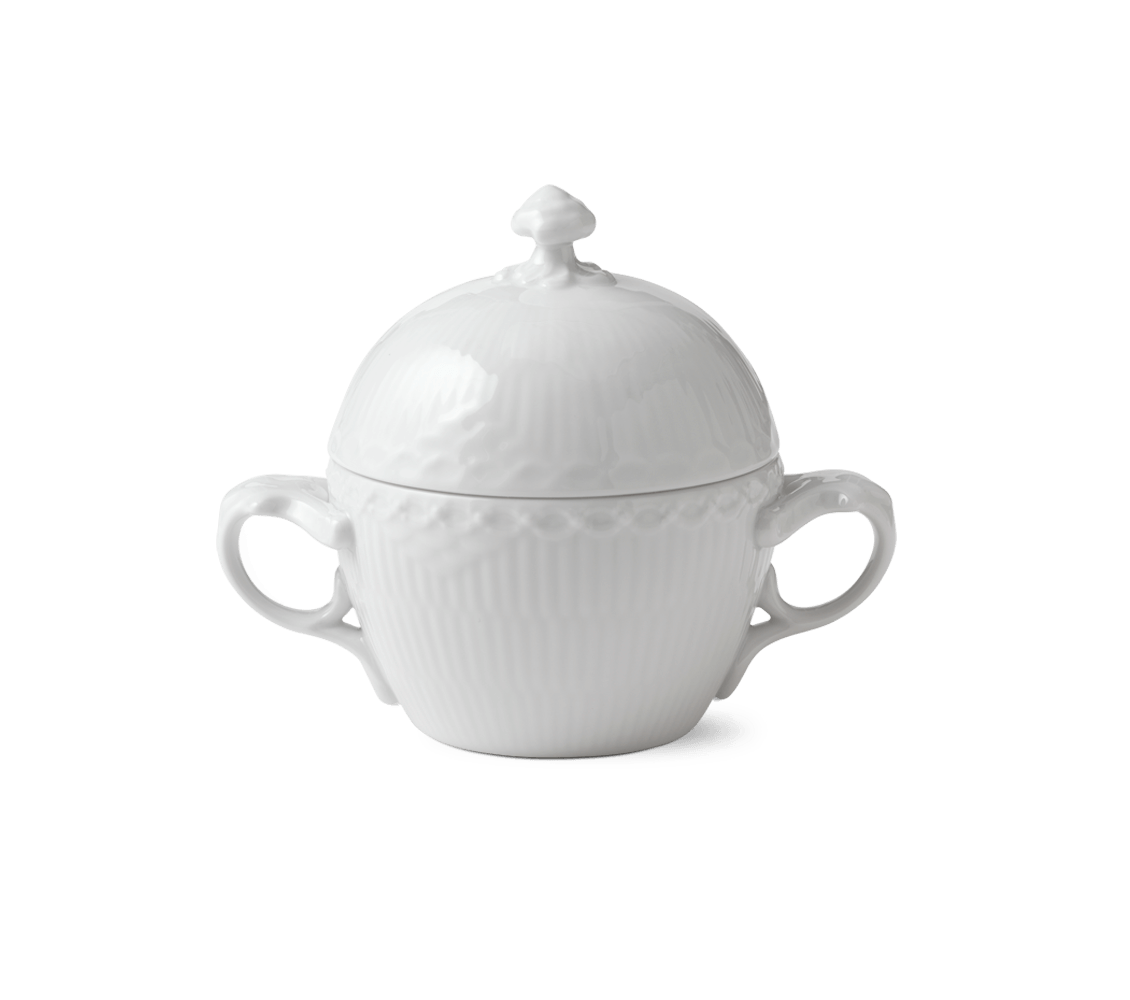 Royal Copenhagen Vit Räfflad Sockerskål Med Halv Spets 20 Cl 3 Royal Copenhagen Vit Räfflad Sockerskål Med Halv Spets 20 Cl - Bild 3